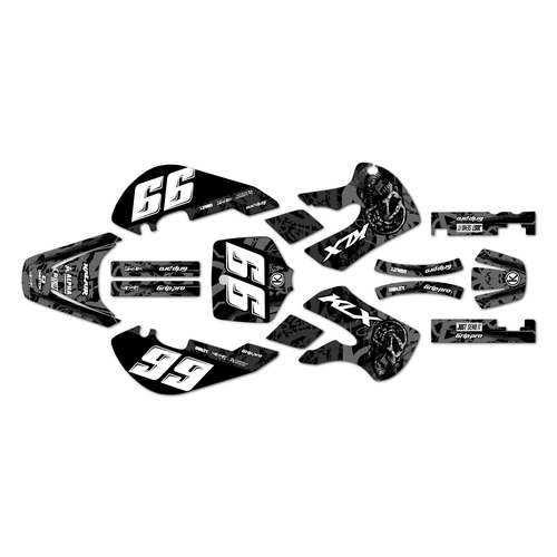 kawasaki klx110 graphics kit 2002-2009 revolt series smoke