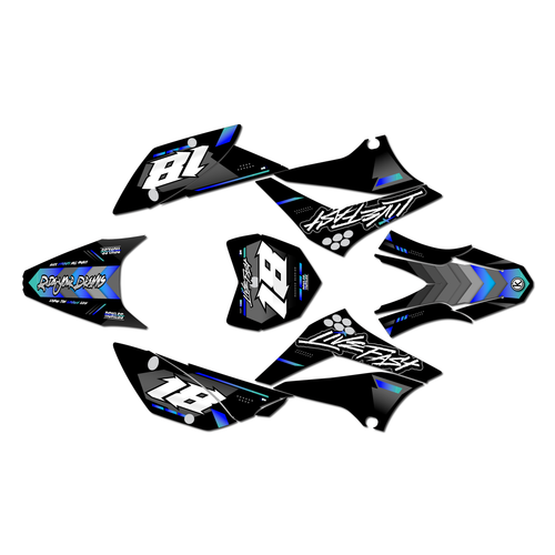 kawasaki klx110 graphics kit 2010-2026 rebel series teal