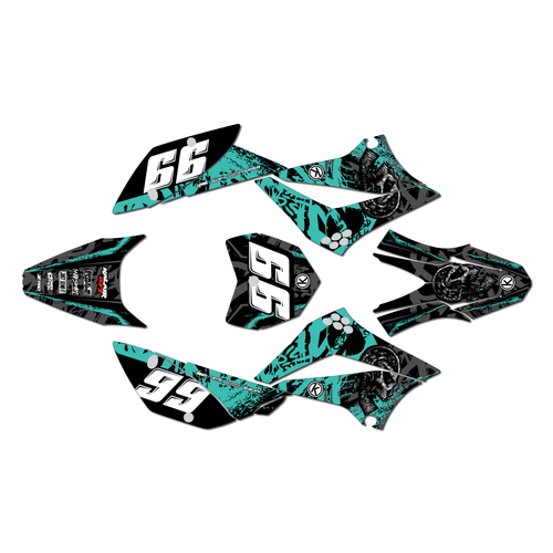 kawasaki klx110 graphics kit 2010-2026 revolt series teal
