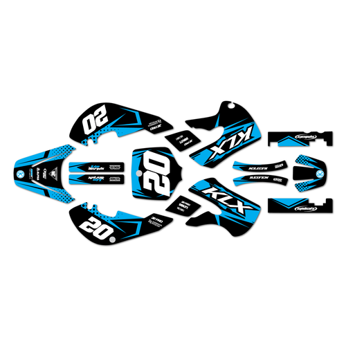 kawasaki klx110 graphics kit 2002-2009 spear series cyan
