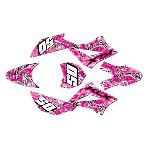 kawasaki klx110 graphics kit 2010-2026 snagged series pink