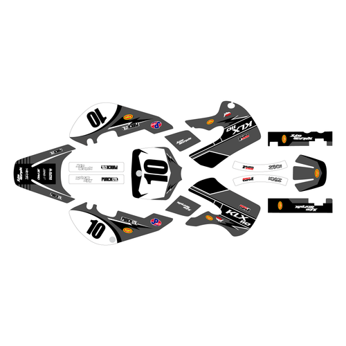 kawasaki klx110 graphics kit 2002-2009 speed series grey