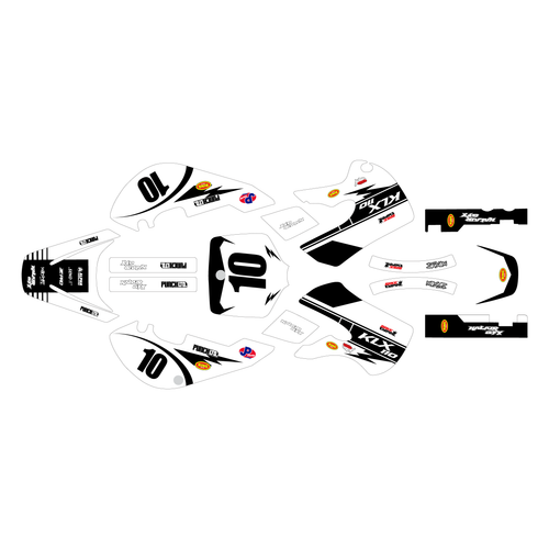 kawasaki klx110 graphics kit 2002-2009 speed series white