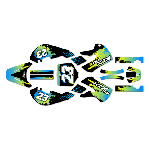 kawasaki klx110 graphics kit 2002-2009 splash series lime