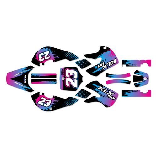 kawasaki klx110 graphics kit 2002-2009 splash series pink