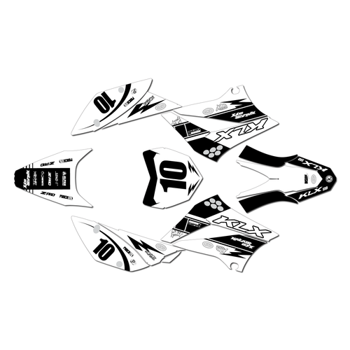 kawasaki klx110 graphics kit 2010-2026 speed series white