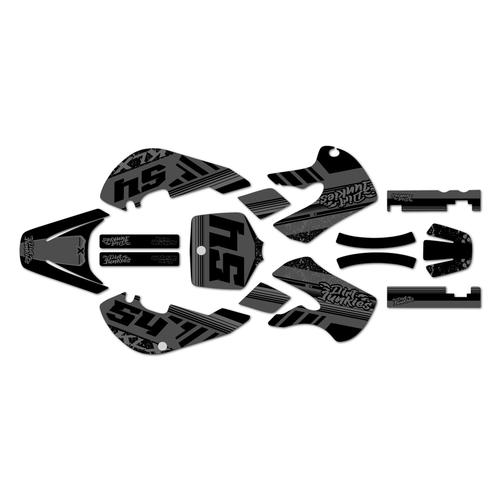 kawasaki klx110 graphics kit 2002-2009 split series smoke