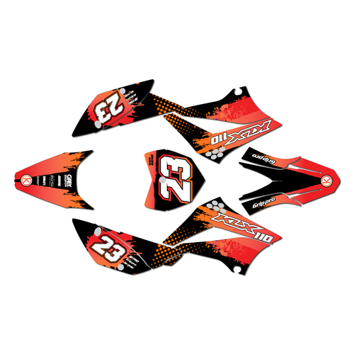 kawasaki klx110 graphics kit 2010-2026 splash series sunrise