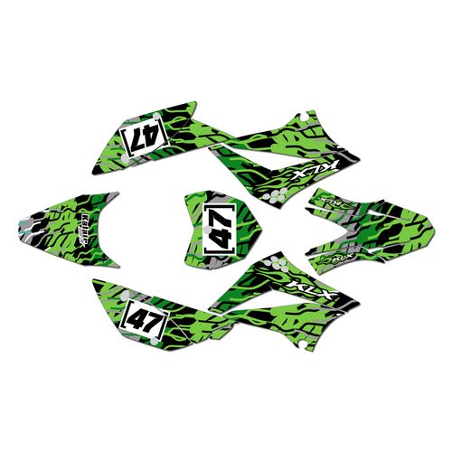kawasaki klx110 graphics kit 2010-2026 thunder series green