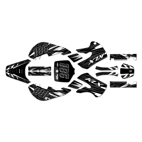 kawasaki klx110 graphics kit 2002-2009 twitch series white