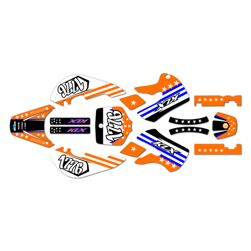 kawasaki klx110 graphics kit 2002-2009 usa series orange