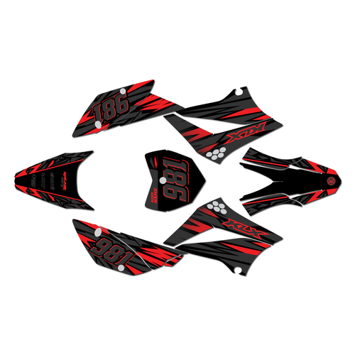 kawasaki klx110 graphics kit 2010-2026 twitch series red