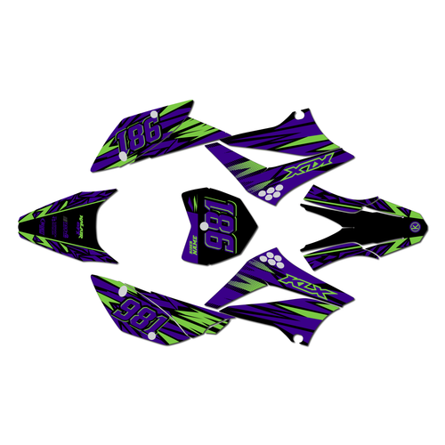 kawasaki klx110 graphics kit 2010-2026 twitch series purple
