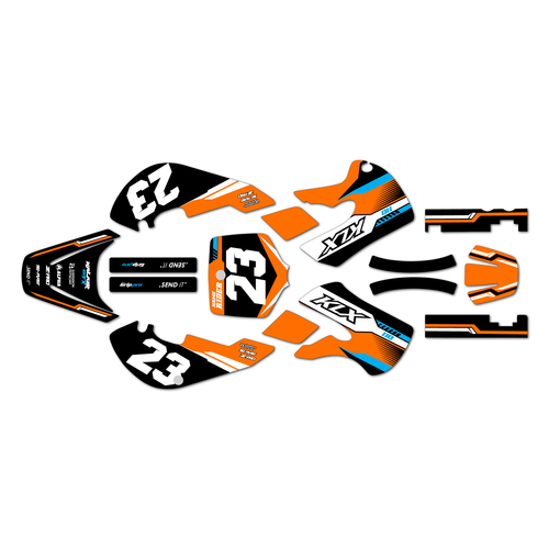 kawasaki klx110 graphics kit 2002-2009 viper series orange