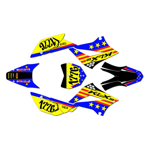 kawasaki klx110 graphics kit 2010-2026 usa series yellow