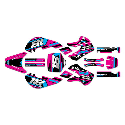 kawasaki klx110 graphics kit 2002-2009 warrior series magenta
