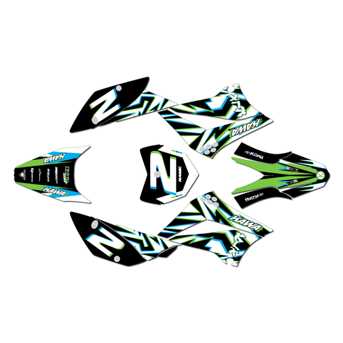 kawasaki klx110 graphics kit 2010-2026 vision series green