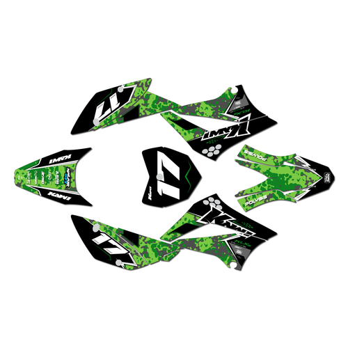 kawasaki klx110 graphics kit 2010-2026 warfare series green