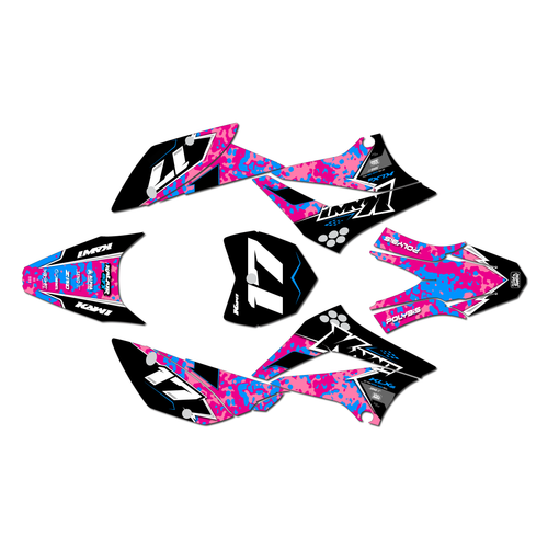 kawasaki klx110 graphics kit 2010-2026 warfare series magenta