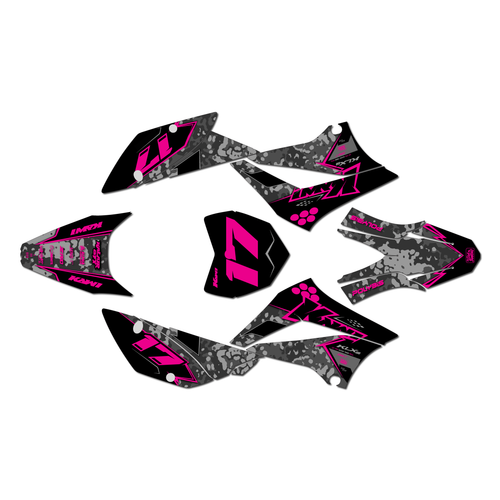 kawasaki klx110 graphics kit 2010-2026 warfare series magenta-shift