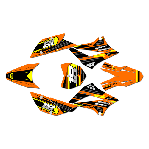 kawasaki klx110 graphics kit 2010-2026 warrior series orange