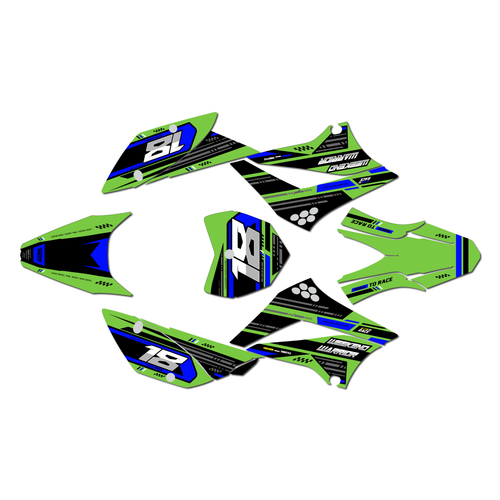 kawasaki klx110 graphics kit 2010-2026 warrior series green