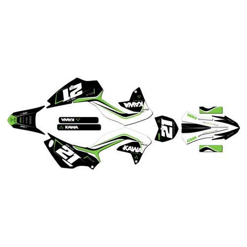 kawasaki klx230r graphics kit 2020-2026 flow series green