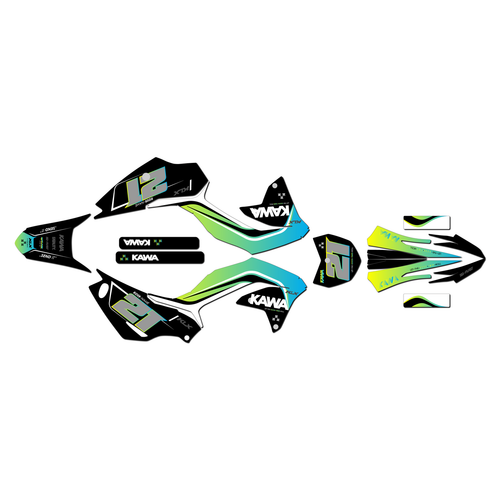 kawasaki klx230r graphics kit 2020-2026 flow series lime