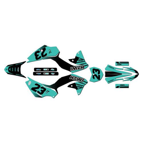 kawasaki klx230r graphics kit 2020-2026 oem series teal