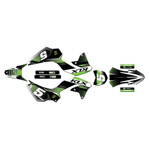 kawasaki klx230r graphics kit 2020-2024 turbo series green