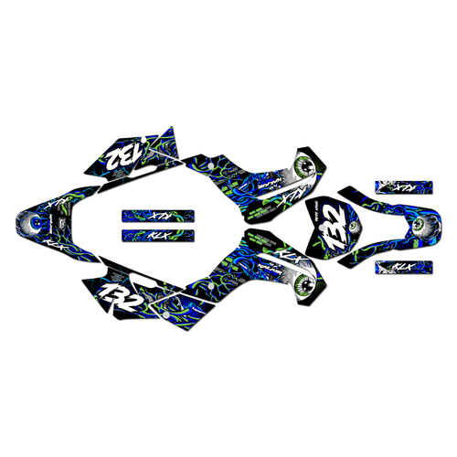 kawasaki klx140r graphics kit 2019-2026 core series blue