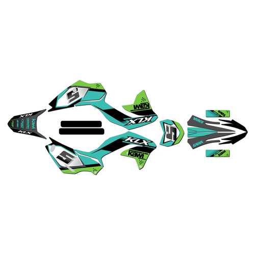 kawasaki klx230r graphics kit 2020-2024 venom series teal