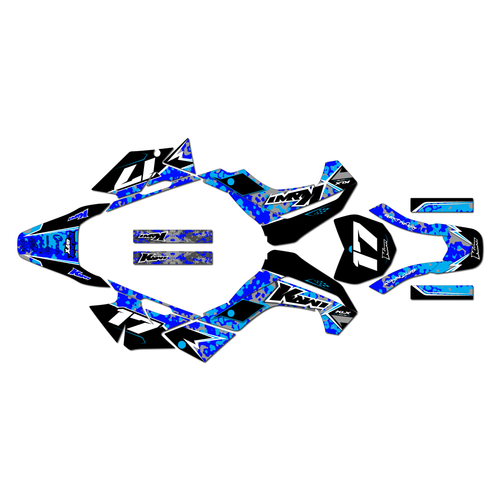 kawasaki klx140 graphics kit 2008-2018 cyberware series blue-shift