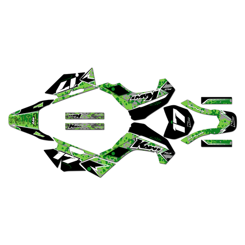 kawasaki klx140 graphics kit 2008-2018 cyberware series green-shift
