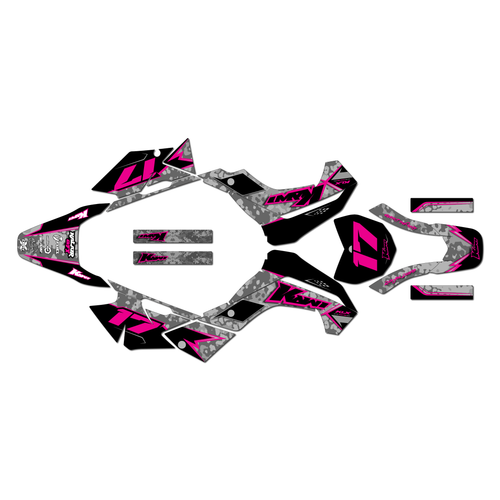 kawasaki klx140 graphics kit 2008-2018 cyberware series magenta