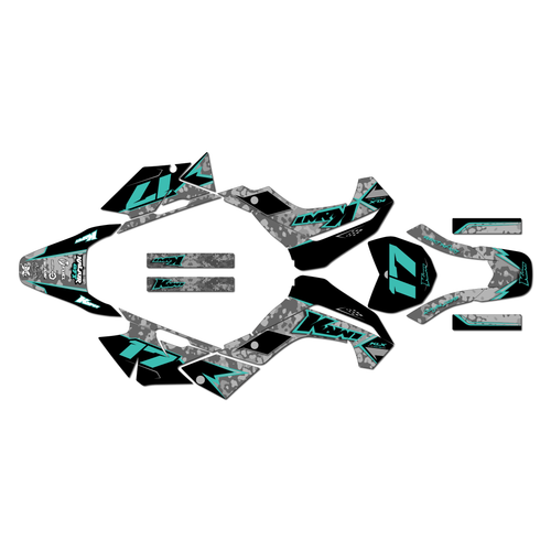 kawasaki klx140 graphics kit 2008-2018 cyberware series teal