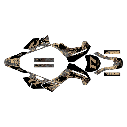 kawasaki klx140r graphics kit 2019-2026 cyberware series tan-shift