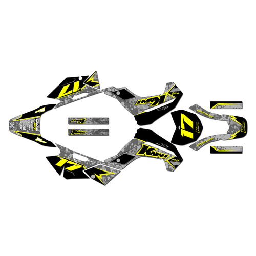 kawasaki klx140r graphics kit 2019-2026 cyberware series yellow
