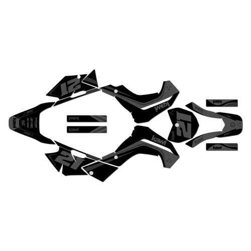 kawasaki klx140r graphics kit 2019-2026 flow series black