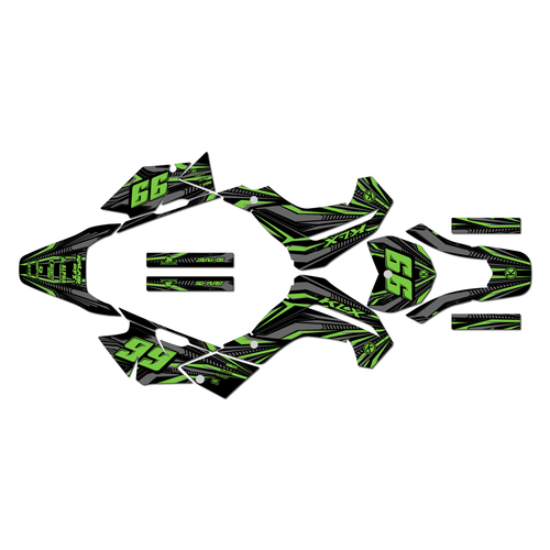 kawasaki klx140 graphics kit 2008-2018 prime series green-shift