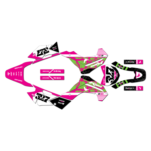 kawasaki klx140 graphics kit 2008-2018 rail series magenta