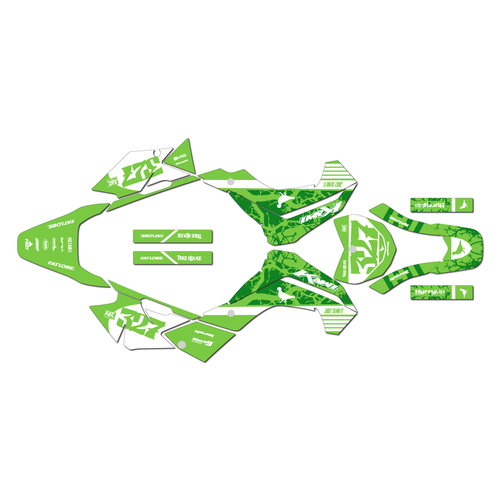 kawasaki klx140 graphics kit 2008-2018 rail series green-shift