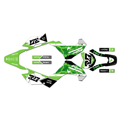 kawasaki klx140r graphics kit 2019-2026 rail series green