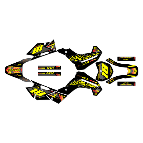 kawasaki klx140 graphics kit 2008-2018 rebel series yellow