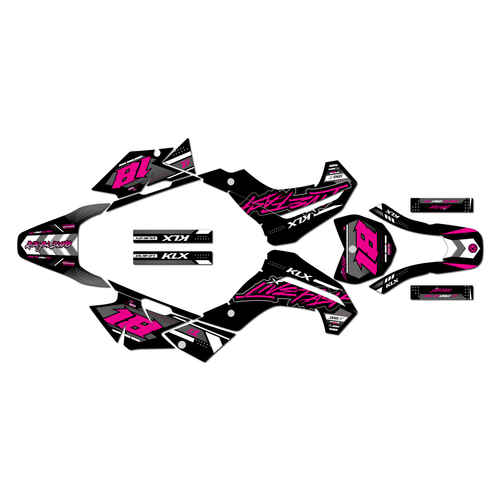 kawasaki klx140r graphics kit 2019-2026 rebel series magenta