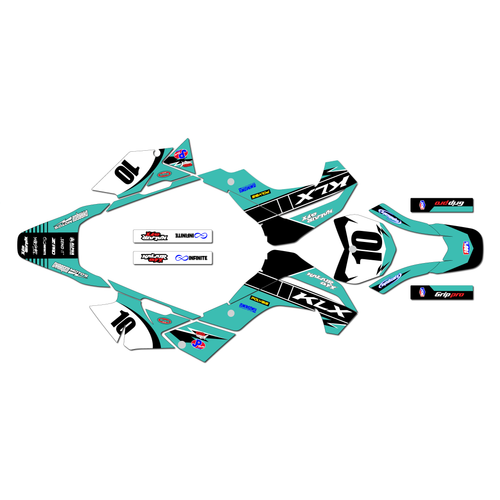 kawasaki klx140r graphics kit 2019-2026 speed series teal