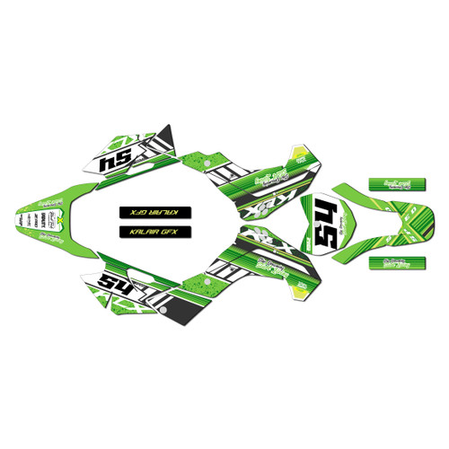 kawasaki klx140 graphics kit 2008-2018 split series green