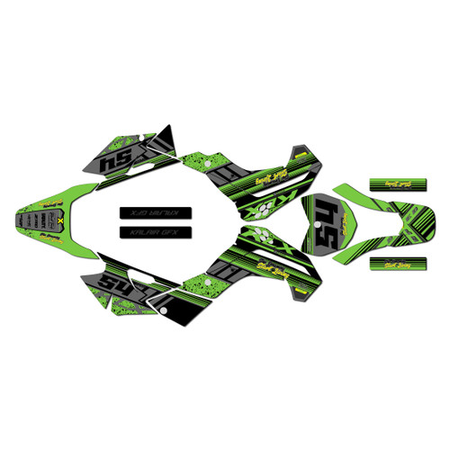 kawasaki klx140 graphics kit 2008-2018 split series green-shift