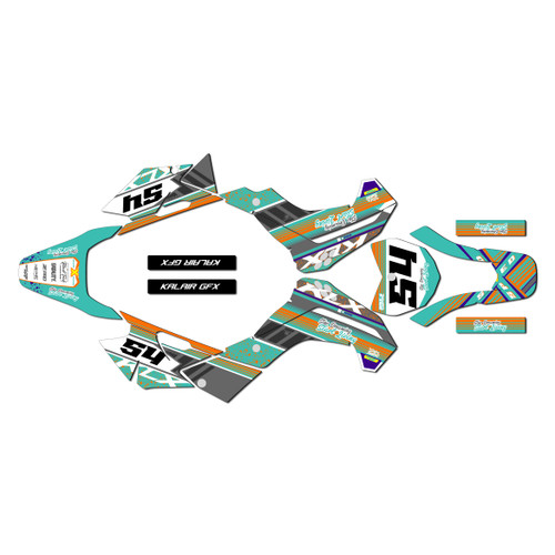 kawasaki klx140r graphics kit 2019-2026 split series teal