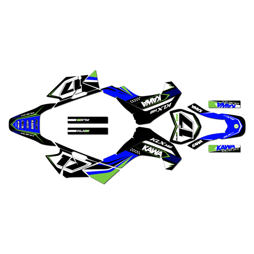 kawasaki klx140 graphics kit 2008-2018 stellar series blue